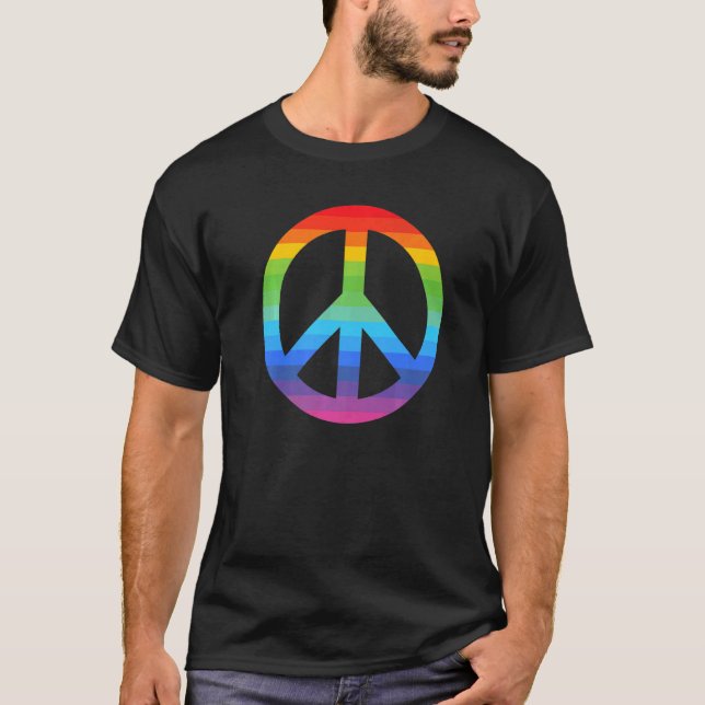 T-shirt Flower Power Peace Hippie Love 60s 70s Costume Ret (Devant)