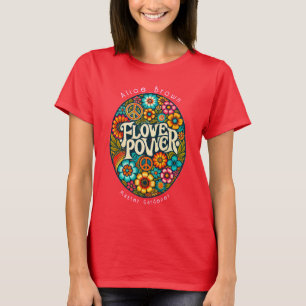 T-shirt Flower Power Retro Vintage 60's Custom