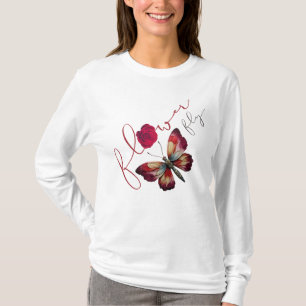 T-shirt Flowerfly_dgn.no.1- par Maaya Prints, Women LSleev