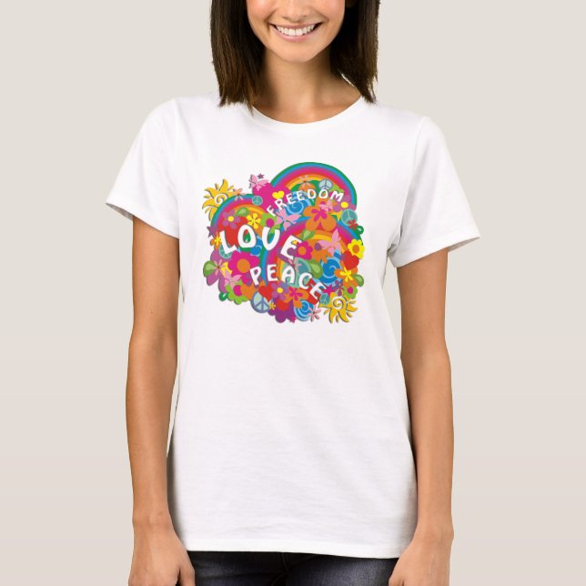 T-shirt FlowerPowerRainbow (Devant)
