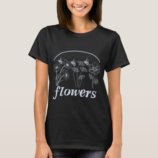 T-shirt Flowers and bees design (Devant)