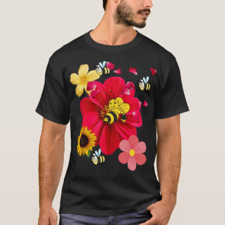 T-shirt Flowers Bee Funny Retro style Novelty Nature