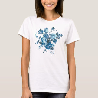 T-shirt flowers bouquet blue