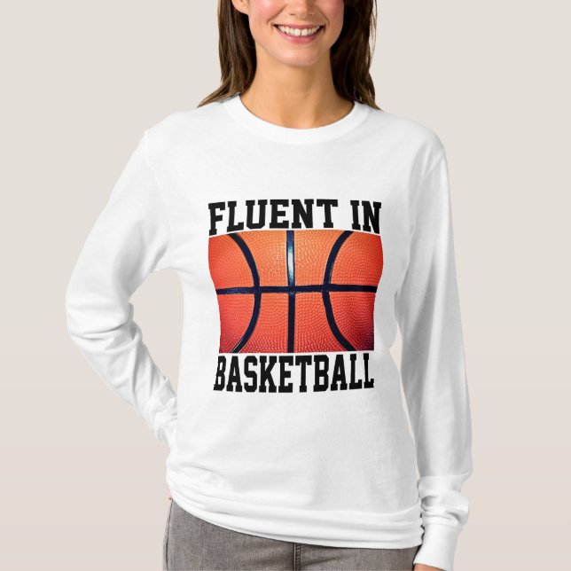 T-shirt Fluent Dans Le Basket-Ball Drôle (Devant)
