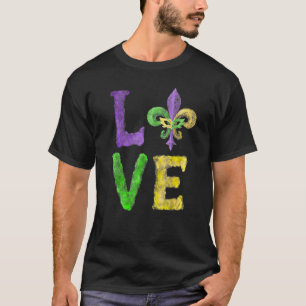 T-shirt Fluer De Lis Mardi Gras LOVE Car unique