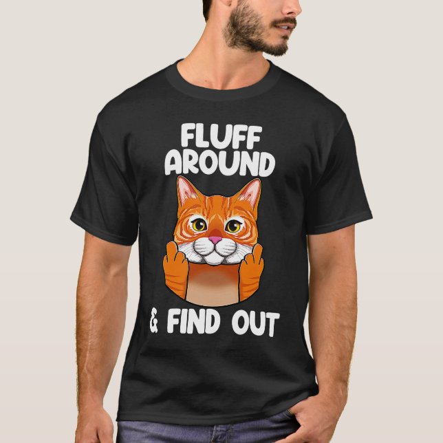T-shirt Fluffez Autour Et Découvrez Chat Femmes Chat Kitte (Devant)