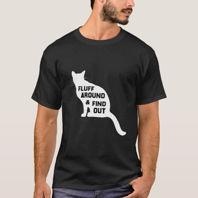 T-shirt Fluffez autour et découvrez le chat (Devant)