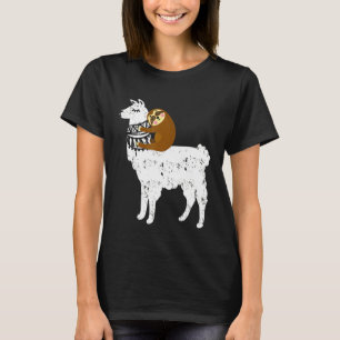 T-shirt Fluffy Animal Sloth Riding Llama pour enfants