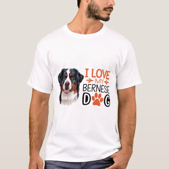 T-shirt Fluffy Bernese Mountain Dog (Devant)