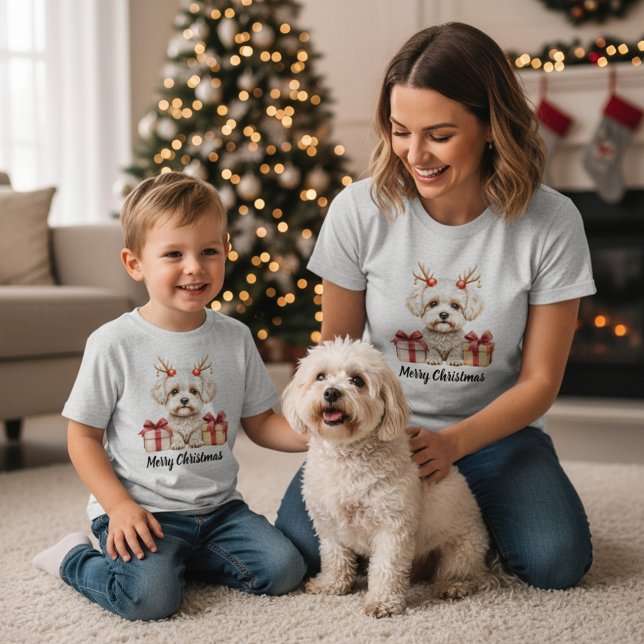 T-shirt Fluffy Reindeer - Bichon Frise dog (Créateur téléchargé)