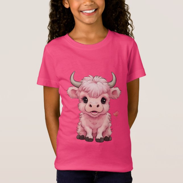 T-Shirt Fluffy Rose Highlands Scottish Cow (Devant)