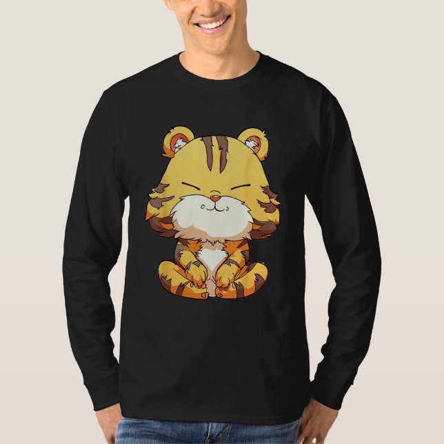 T-shirt Fluffy Tiger Zen  Pamper Yourself (Devant)