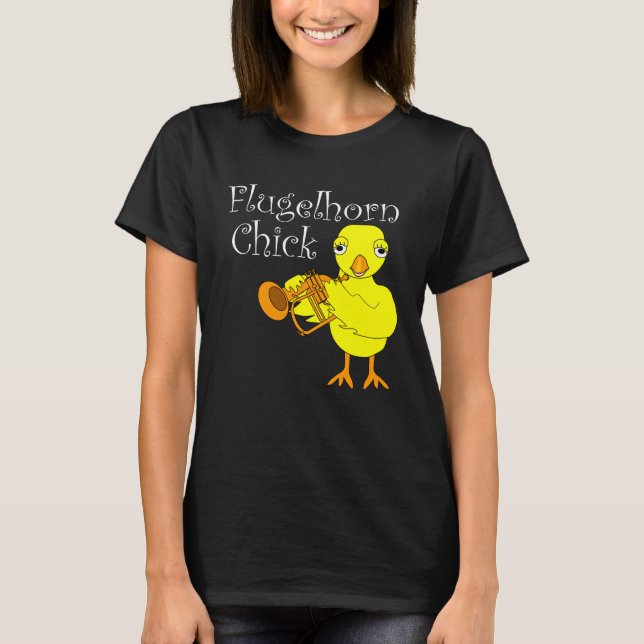 T-shirt Flugelhorn Chick Texte blanc (Devant)