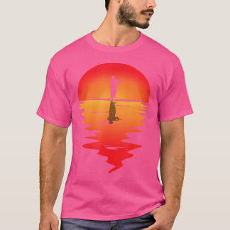 T-shirt Fluide Player Vintage Sunset Music Instrument Flut