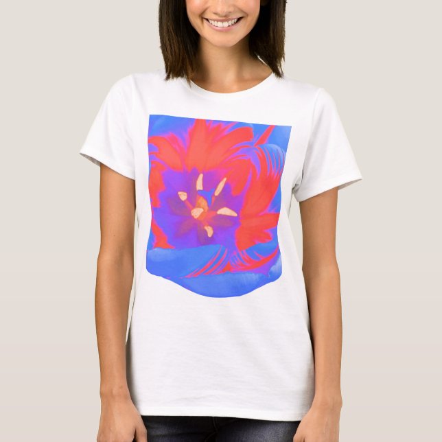 T-shirt Fluorescent Tulip Ladies T Shirt (Devant)