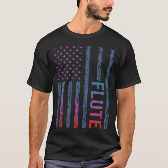 T-shirt Flûte à drapeau dégradé (Devant)
