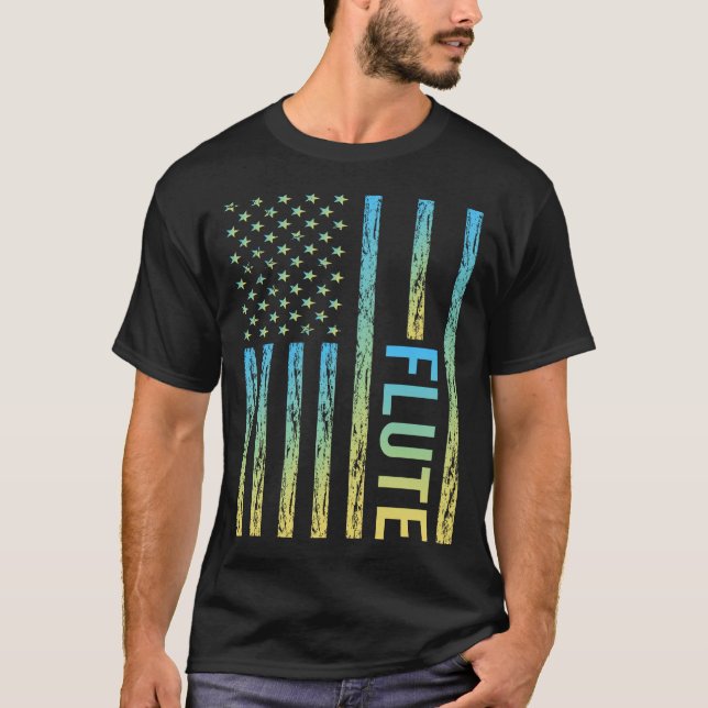 T-shirt Flûte à drapeau dégradé (Devant)