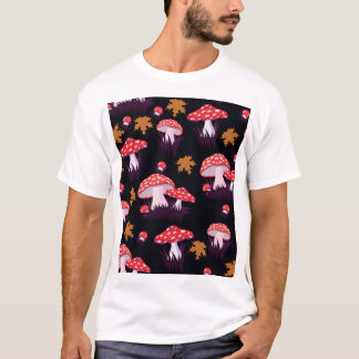 T-shirt Flûte agarique, imprimé feuille d'érable