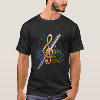 T-shirt Flûte Al Music Treble Clef Flûte