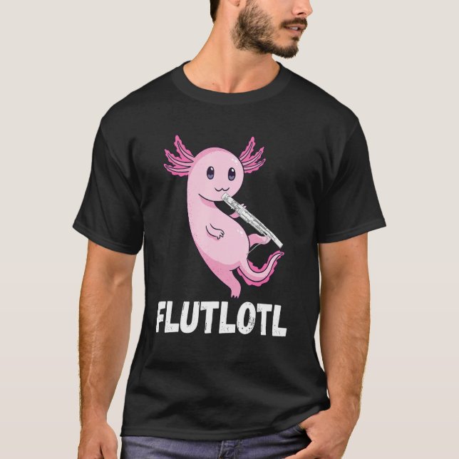 T-shirt Flute Axolotl Flute Player Music Instrument Flute  (Devant)