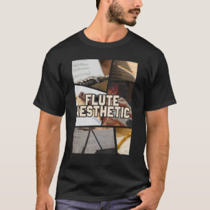 T-shirt Flute esthétique Collage Musique Flûtiste Musicien