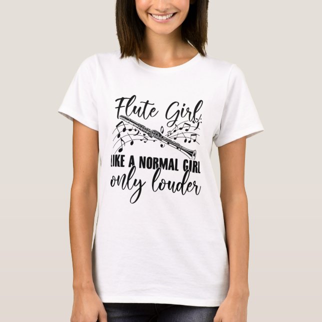 T-shirt Flute Girl| Idées Cadeaux Flute (Devant)