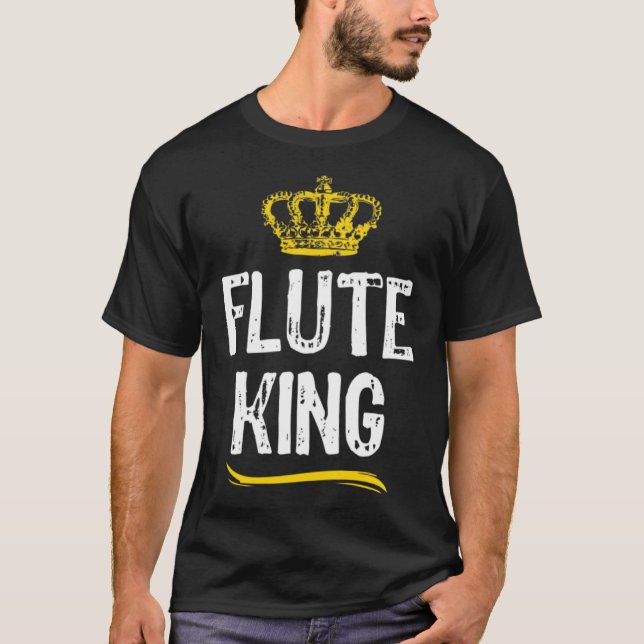 T-shirt Flute King Hommes Joueur Cool Flutist (Devant)