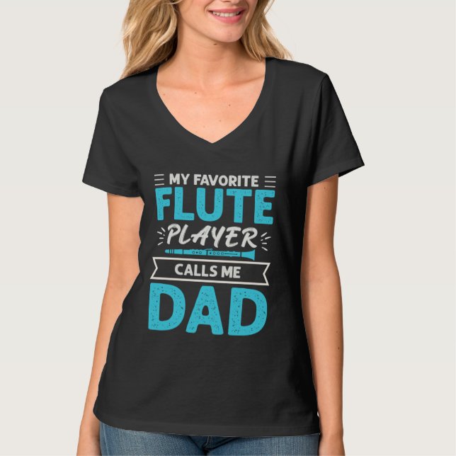 T-shirt Flute Player Calls Me Dad Expert Musician Music Pl (Devant)