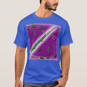 T-shirt Flûte vert foncé contre un Arrière - plan violet p
