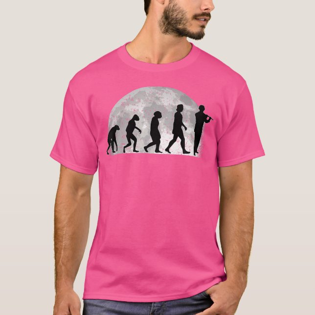 T-shirt Flutist Evolution Moon Flexible Transverse (Devant)