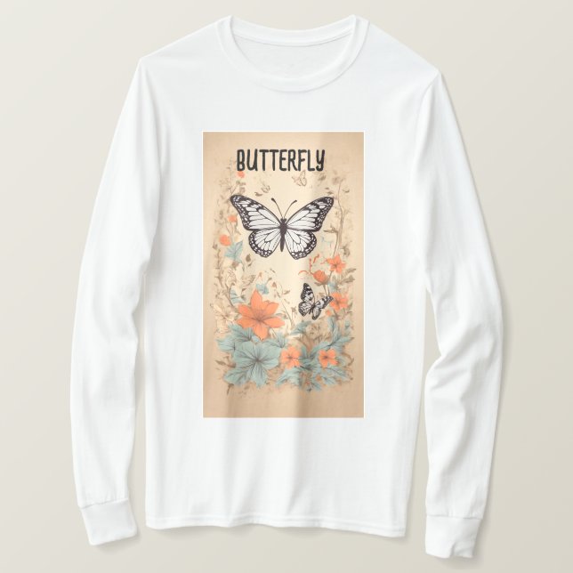 T-shirt Fluttering Whimsy : Butterfly Bliss Collection" (Design devant)