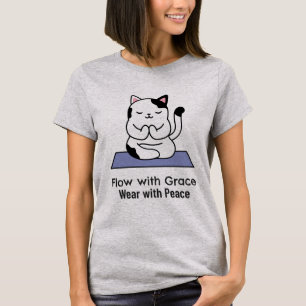 T-shirt Flux avec la grâce porter avec la paix Yoga