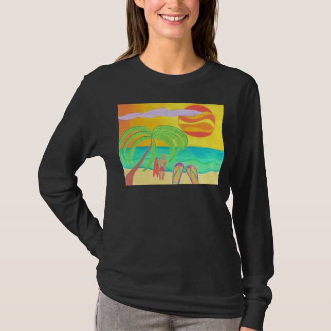 T-shirt Flux de crépuscule tropical (Devant)