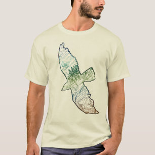 T-shirt Flux de Hawk Northern Landcape Color Line Art