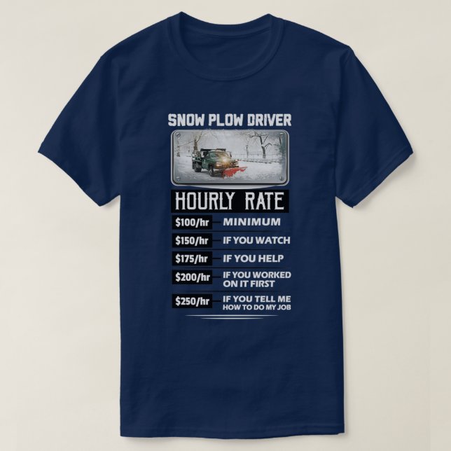 T-shirt Flux de neige Taux horaire (Design devant)