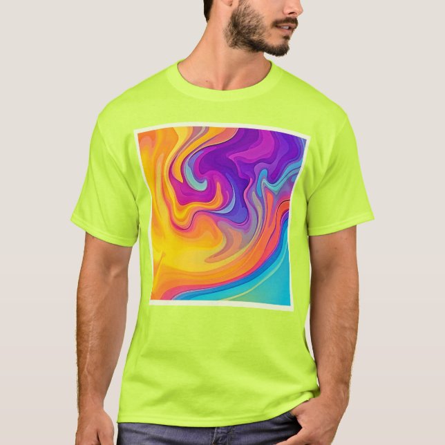 T-shirt Flux dynamique d'art liquide (Devant)