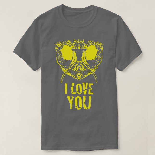 T-shirt Fly Face dit I Love You Yellow Version (Design devant)
