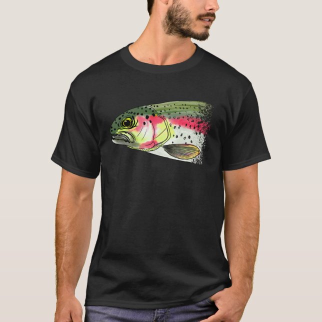 T-shirt Fly Fishing Rainbow Trout Dry Fly Tying Fisherman (Devant)
