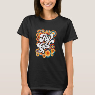 T-shirt Fly Girl 60s 70s École Rétro Disco Soul Hip
