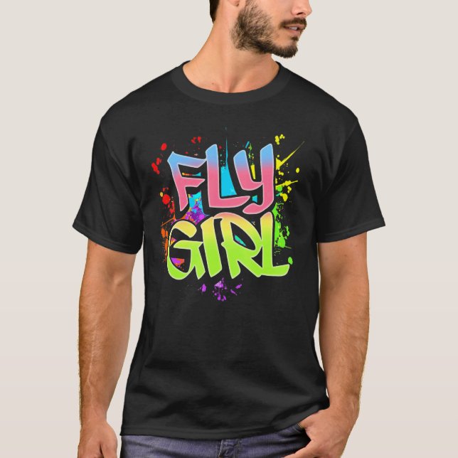 T-shirt Fly Girl 80s 90s Old School Hip Hop Girls 2 (Devant)