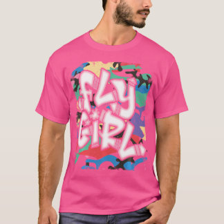 T-shirt Fly Girl 80S 90S Vieux Camo B-fille Hip hop