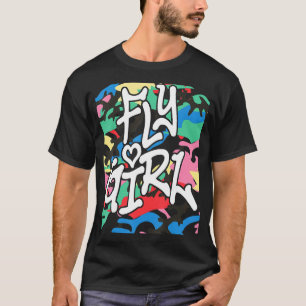 T-shirt Fly Girl Camo 80s 90s B Fille Vieux Hip hop