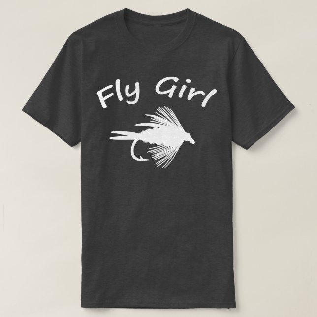 T-shirt Fly Girl Fly Pêcher T (Design devant)