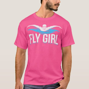 T-shirt Fly Girl Swim Butterfly Swimmer Team