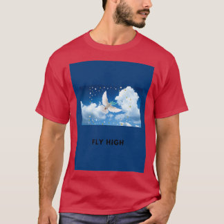 T-shirt Fly high design white dove