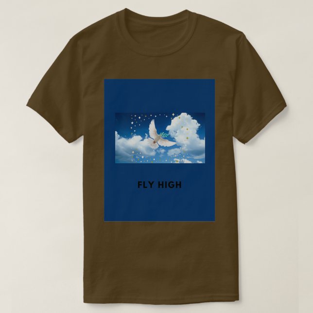 T-shirt Fly high design white dove 2 (Design devant)