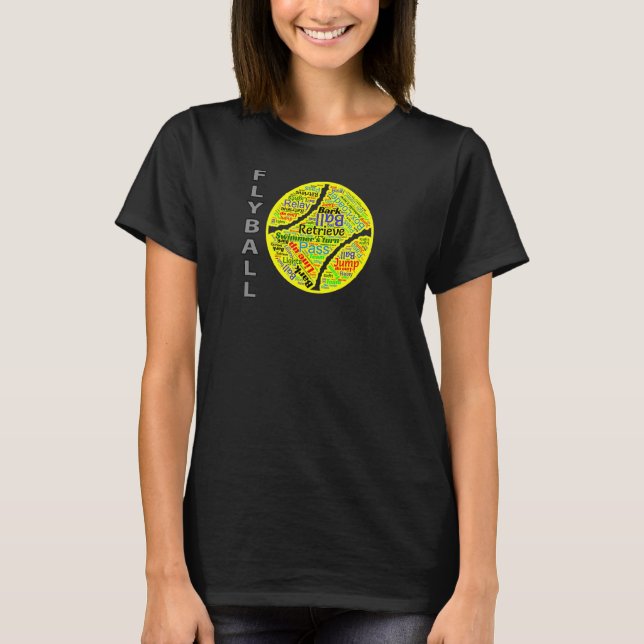 T-shirt Flyball Chien Flyball Mot de sport Cloud (Devant)