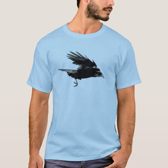 T-shirt Flying Crow Art Raven Amateurs de faune Tee (Devant)