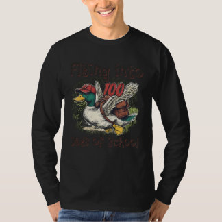 T-shirt Flying Into 100 Days of School Duck Hunting 100th 