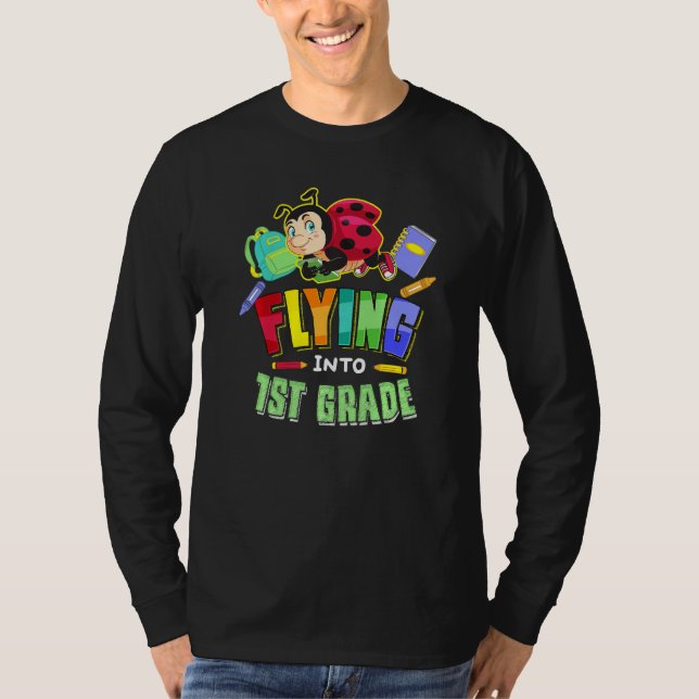 T-shirt Flying Into 1st Grade Ladybug Back To School First (Devant)